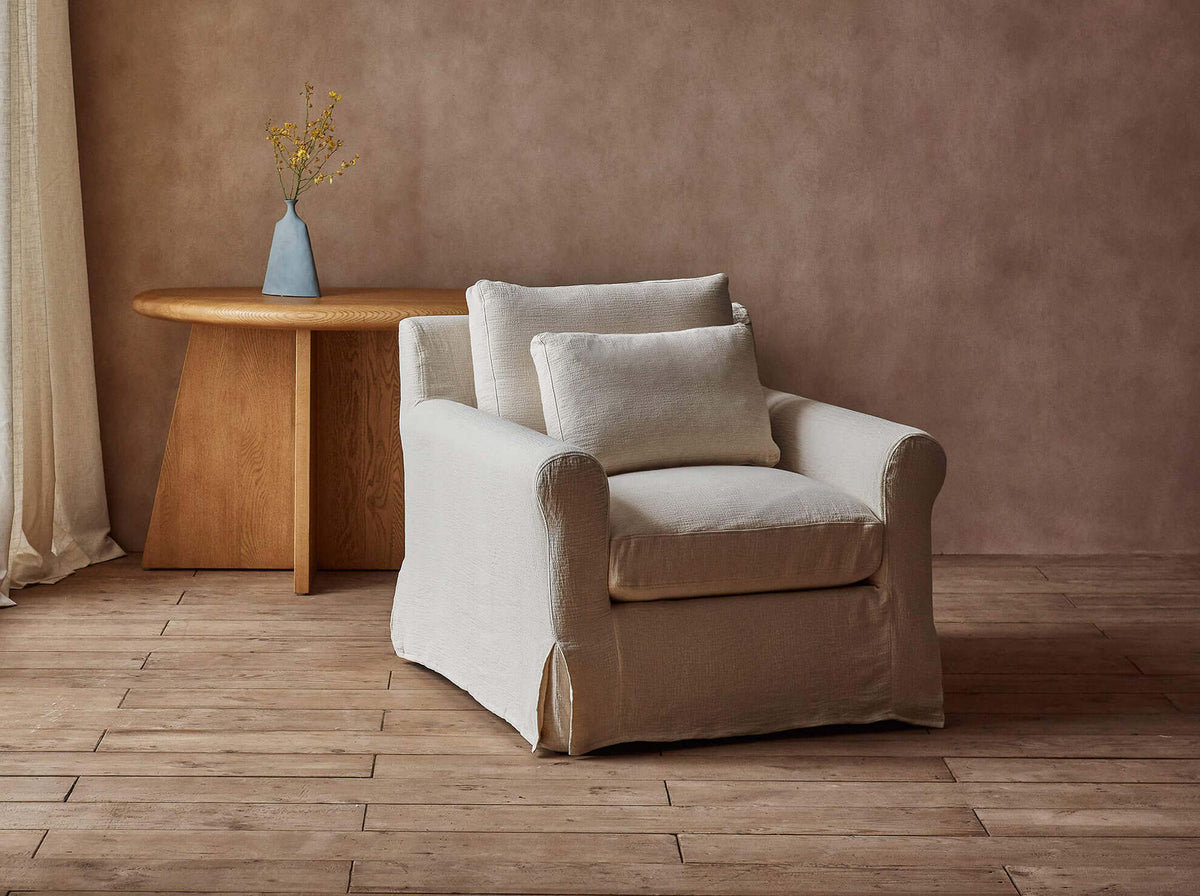 Linen slipcover chair sale