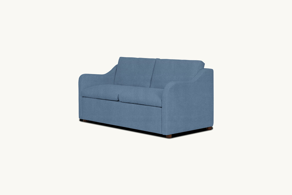 Esmé Full Sized Sleeper Sofa in Garden Berry, a berry blue Thread-Dyed Cotton Linen