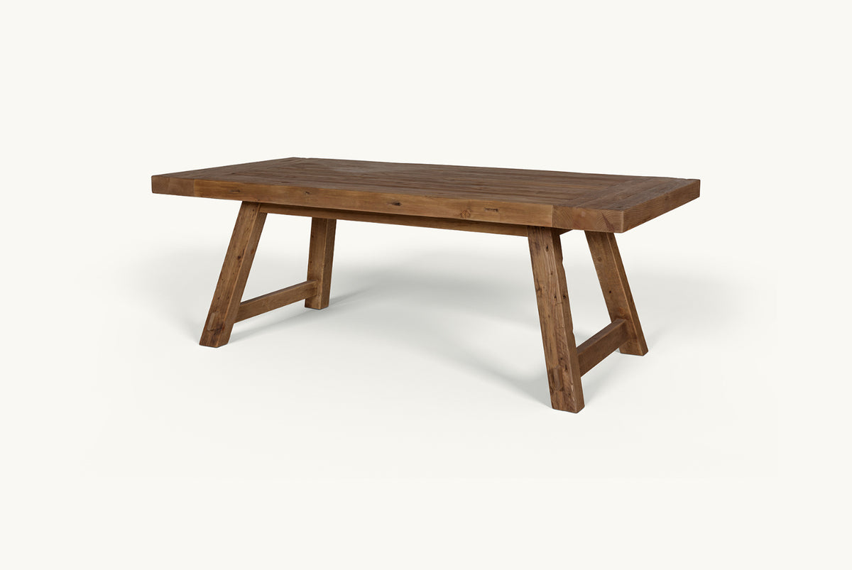 Fasso Dining Table – Rustic Reclaimed Solid Pine – Sixpenny