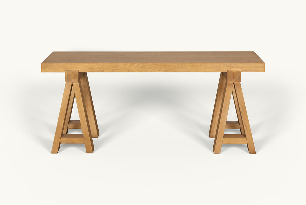 Rylance Console Table in Tinted Oak, a golden, wheat-colored 100% American red oak
