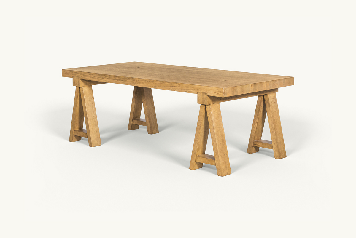 Rylance Dining Table – Hand-Sanded Red Oak – Sixpenny