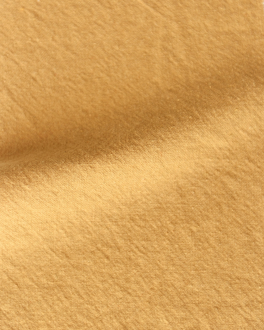 Swatch of Honey Bee, a saffron yellow Thread-Dyed Cotton Linen