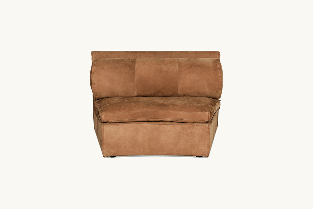 Camino Leather Chair in Sunset Canyon, a cognac brown Meridian Leather