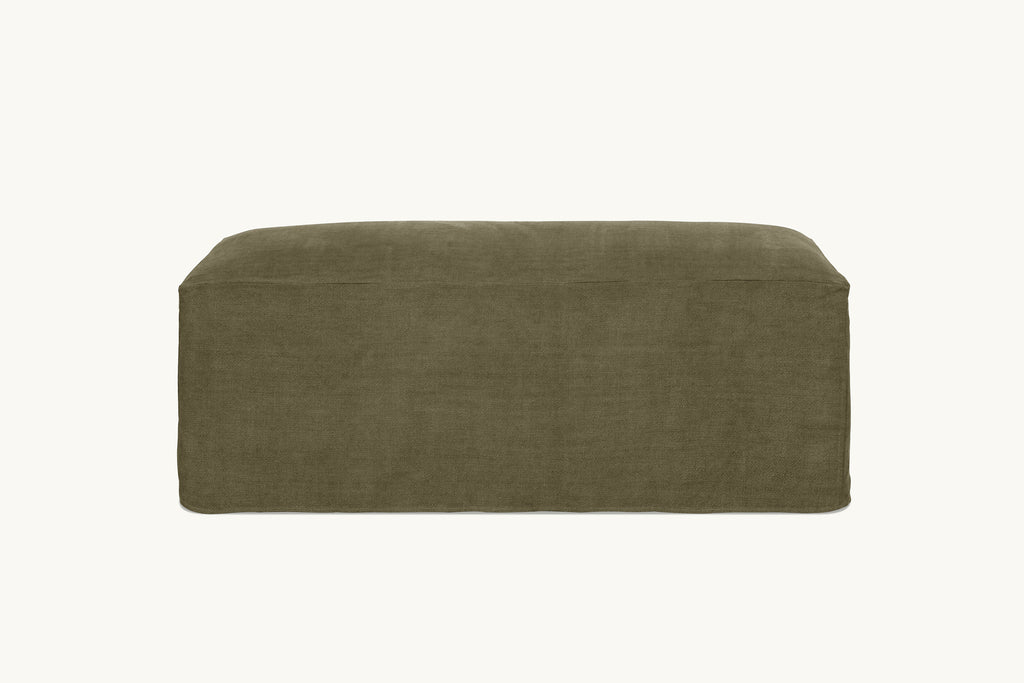 Devyn Dining Bench in Quiet Sage, an earthy green Cotton Canvas