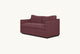 Slide #4 Angled view of Amelia Sleeper Sofa in Summer Plum, a soft maroon Thread-Dyed Cotton Linen