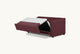 Slide #6 A view of the mattress and folding mechanism of the Amelia Sleeper Sofa in Summer Plum, a soft maroon Thread-Dyed Cotton Linen