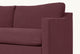 Slide #9 close up of the Amelia Sleeper Sofa in Summer Plum, a soft maroon Thread-Dyed Cotton Linen