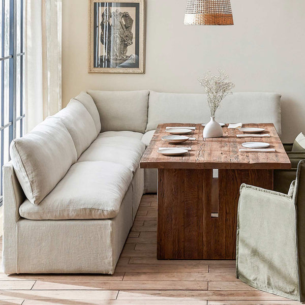 L Shaped Banquette Seating Slipcovered Banquette Aria Banquette