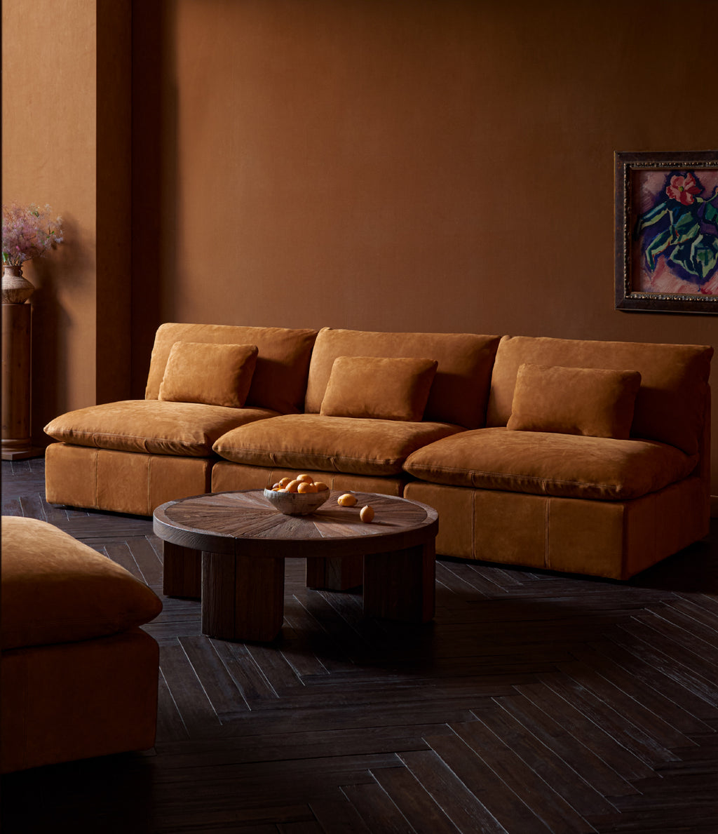 アトリエgg スモッグ　サイズ19ハーフ Aria Leather Sectional Sofa – Deep Comfort – Sixpenny