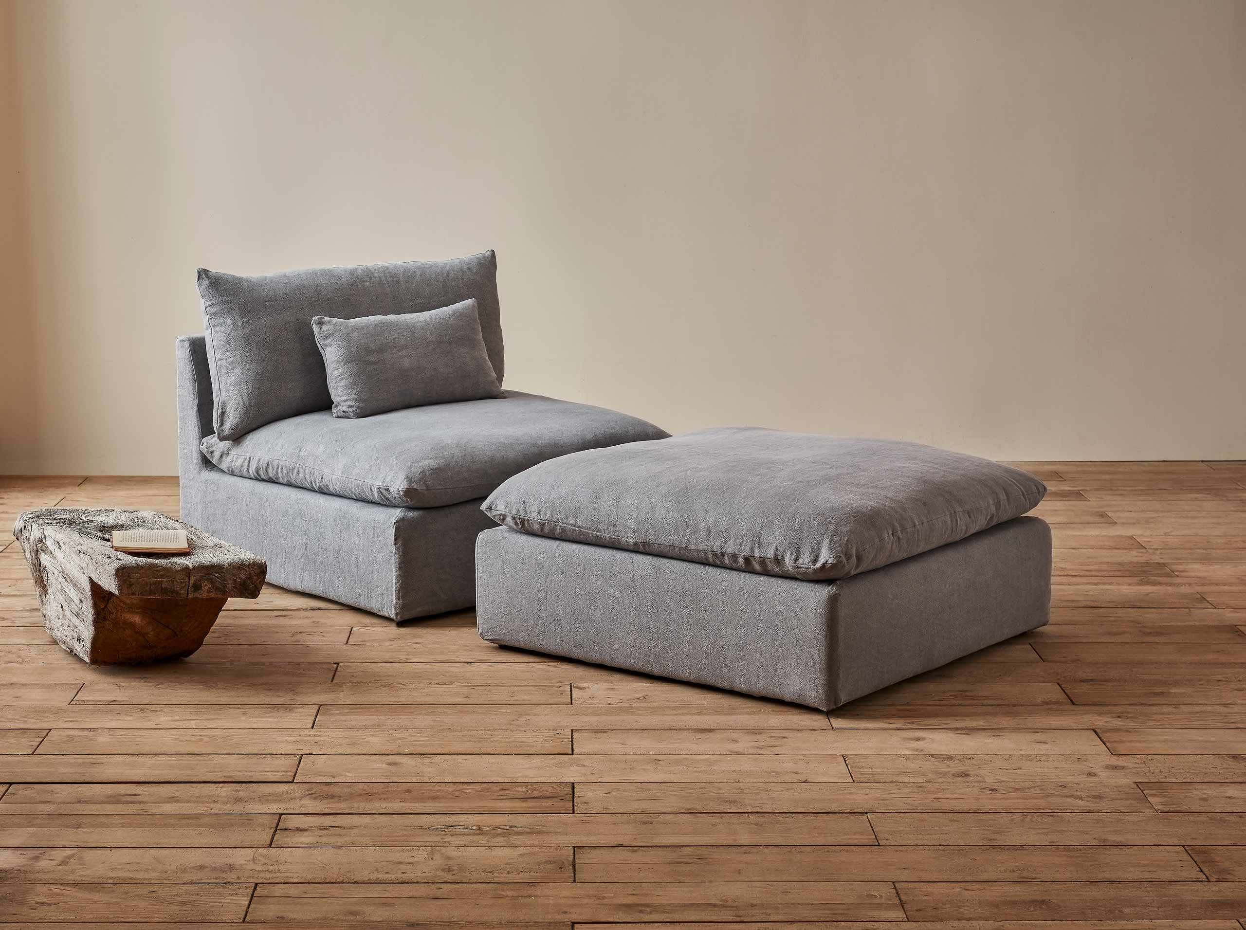 Aria Ottoman Slipcover – Customizable and Washable – Sixpenny