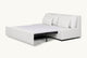 Slide #5 Angled open view of Aria Full Sleeper Sofa in Young Coconut, a powdery white Recycled Poly Linen