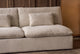 Slide #6 Angled close up view of the Aria 84" Sofa in Warm Oatmeal, a light warm beige Medium Weight Linen.