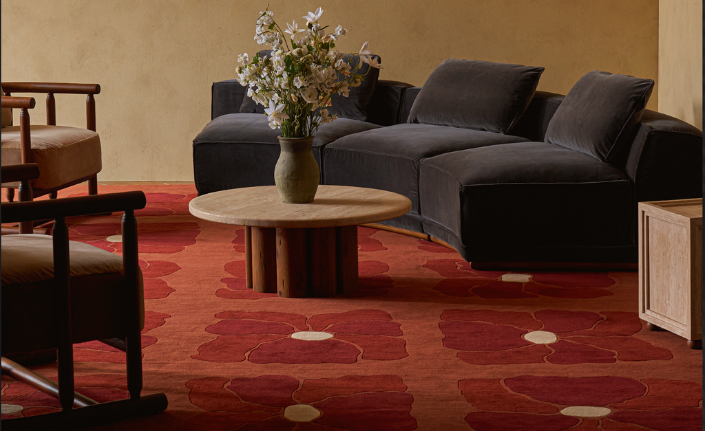 Blossom Rug – Plush Patterened New Zealand Wool – Sixpenny