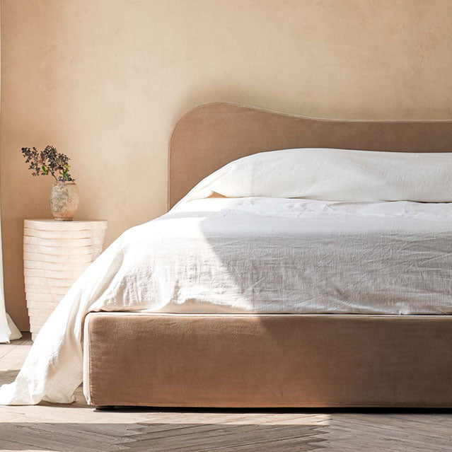 Esme Bed in Washed Cotton Velvet Daily Bread