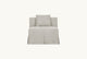 Slide #3 Front view of Dalia Armless Chair in Jasmine Rice, a light warm greige Medium Weight Linen