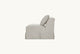 Slide #4 Side view of Dalia Armless Chair in Jasmine Rice, a light warm greige Medium Weight Linen