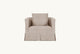 Slide #3 Front view of Dalia Chair in Oat Flour, a medium taupe Light Weight Linen