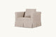 Slide #2 Angled view of Dalia Chair in Oat Flour, a medium taupe Light Weight Linen