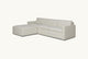 Slide #4 Angled view of Devyn Sleeper Chaise Sectional in Young Coconut, a powdery white Recycled Poly Linen