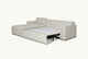 Slide #5 Angled open view of Devyn Sleeper Chaise Sectional in Young Coconut, a powdery white Recycled Poly Linen