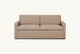 Slide #2 Front view of Devyn Queen Sleeper Sofa in Golden Reed, a sandy brown Recycled Poly Linen