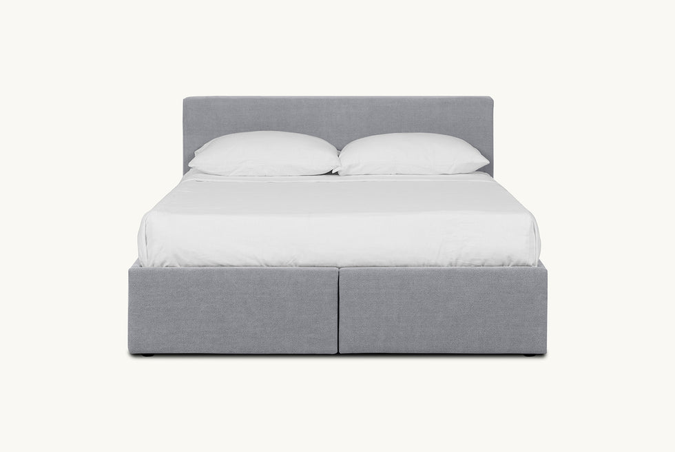 Devyn Storage Bed in Ink Cap, a medium cool grey Light Weight Linen