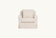 Slide #2 Front view of Elias Swivel Chair in Corn Silk, a light beige Washed Cotton Linen