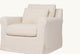 Slide #5 Close up view of Elias Swivel Chair in Corn Silk, a light beige Washed Cotton Linen