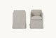 Slide #5 Front and back view of Gabriel Dining Chair in Jasmine Rice, a light warm greige Medium Weight Linen