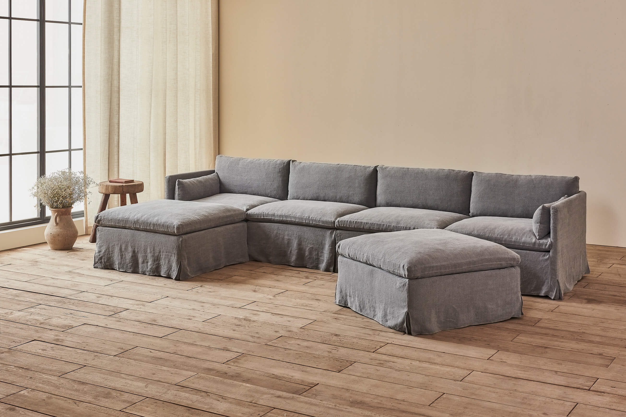 Light gray u on sale shaped sectional