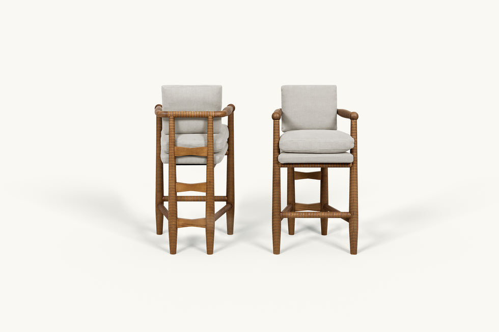 Gio 2-Piece Dining Stools – Hand-Sanded American Wood – Sixpenny