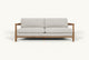 Slide #2 Front view of Gio 84" Sofa frame in 100% American Heritage Ash, a medium, bosc pear shade with earthy undertones, and slipcover in Jasmine Rice, a light warm greige Medium Weight Linen
