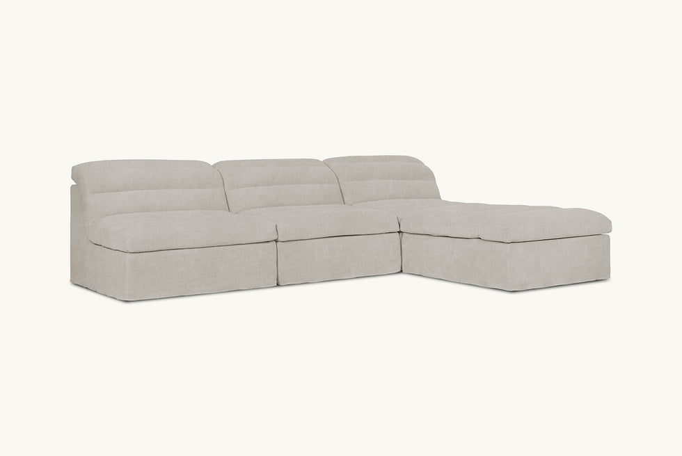 Juno 4-Piece Chaise Sectional – Sculptural Comfort – Sixpenny