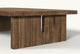 Slide #4 Close Up view of Kai Coffee Table in 100% Reclaimed Austrian Heritage Oak, a medium bosc pear shade with earthy undertones.