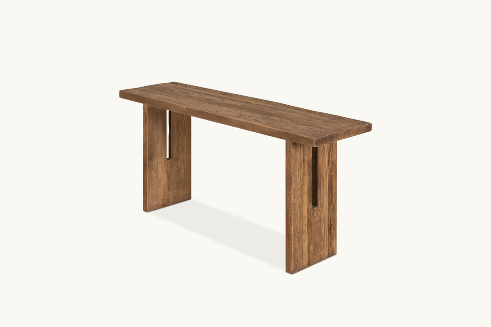 Kai Console Table – Rustic Reclaimed Oak – Sixpenny