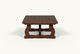 Slide #8 Side view of Leona Coffee Table in Dusky Pine, a deep, rich, molasses-colored 100% Chinese pine
