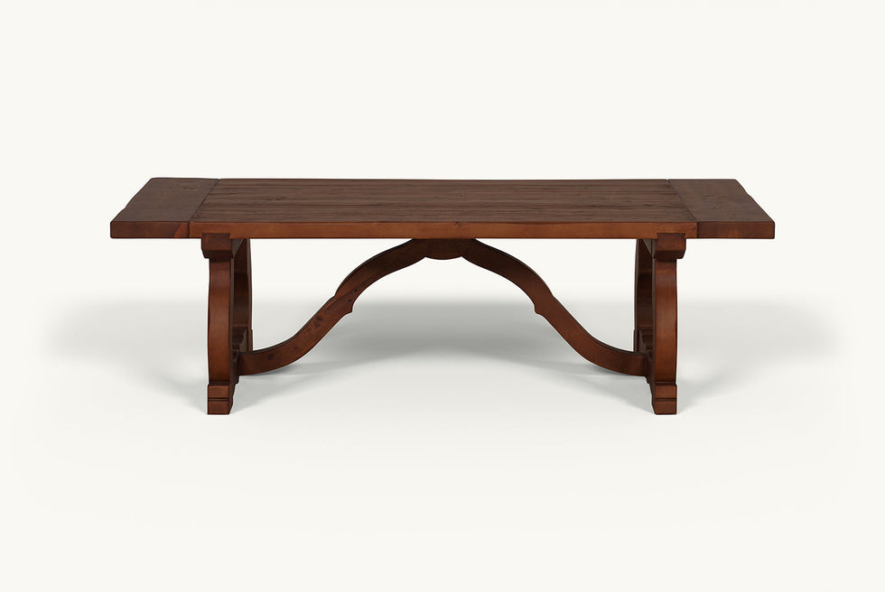 Leona Coffee Table in Dusky Pine, a deep, rich, molasses-colored 100% Chinese pine