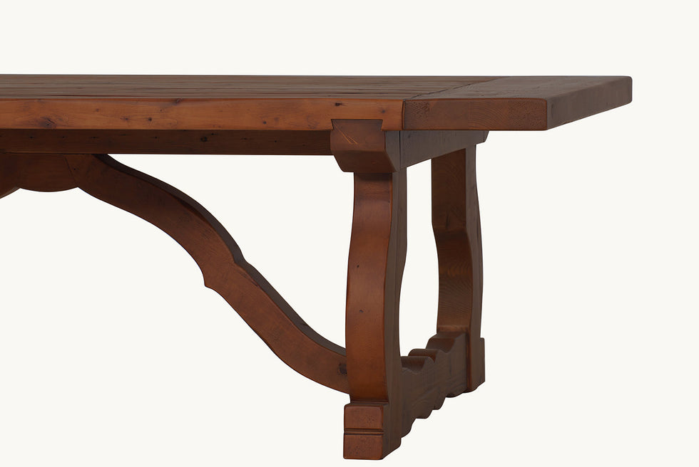 Leona Coffee Table in Dusky Pine, a deep, rich, molasses-colored 100% Chinese pine