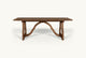 Slide #2 Front view of Leona Dining Table in 100% Reclaimed Chinese Heritage Pine, a medium, bosc pear shade with earthy undertones