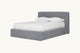 Slide #2 Angled view of Neva Queen Bed in Ink Cap, a medium cool grey Light Weight Linen