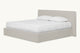 Slide #2 Angled view of Neva King Bed in Jasmine Rice, a light warm greige Medium Weight Linen
