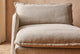 Slide #5 Close up of Neva Left Arm Facing Daybed in Jasmine Rice, a light warm greige Medium Weight Linen, in a warmly lit room