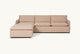 Slide #2 Front view of Neva Sleeper Chaise Sectional in Golden Reed, a sandy brown Recycled Poly Linen