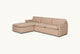 Slide #4 Angled view of Neva Sleeper Chaise Sectional in Golden Reed, a sandy brown Recycled Poly Linen