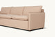 Slide #9 Close up view of Neva Sleeper Chaise Sectional in Golden Reed, a sandy brown Recycled Poly Linen