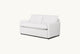 Slide #4 Angled view of Neva Full Sleeper Sofa in Young Coconut, a powdery white Recycled Poly Linen