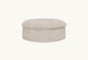 Slide #2 Front view of Neva Round Storage Ottoman in Oat Flour, a medium taupe Light Weight Linen