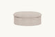 Slide #3 Side view of Neva Round Storage Ottoman in Oat Flour, a medium taupe Light Weight Linen