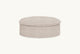 Slide #4 Side view of Neva Round Storage Ottoman in Oat Flour, a medium taupe Light Weight Linen