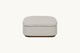 Slide #2 Front view of Olea Storage Ottoman in Jasmine Rice, a light warm greige Medium Weight Linen